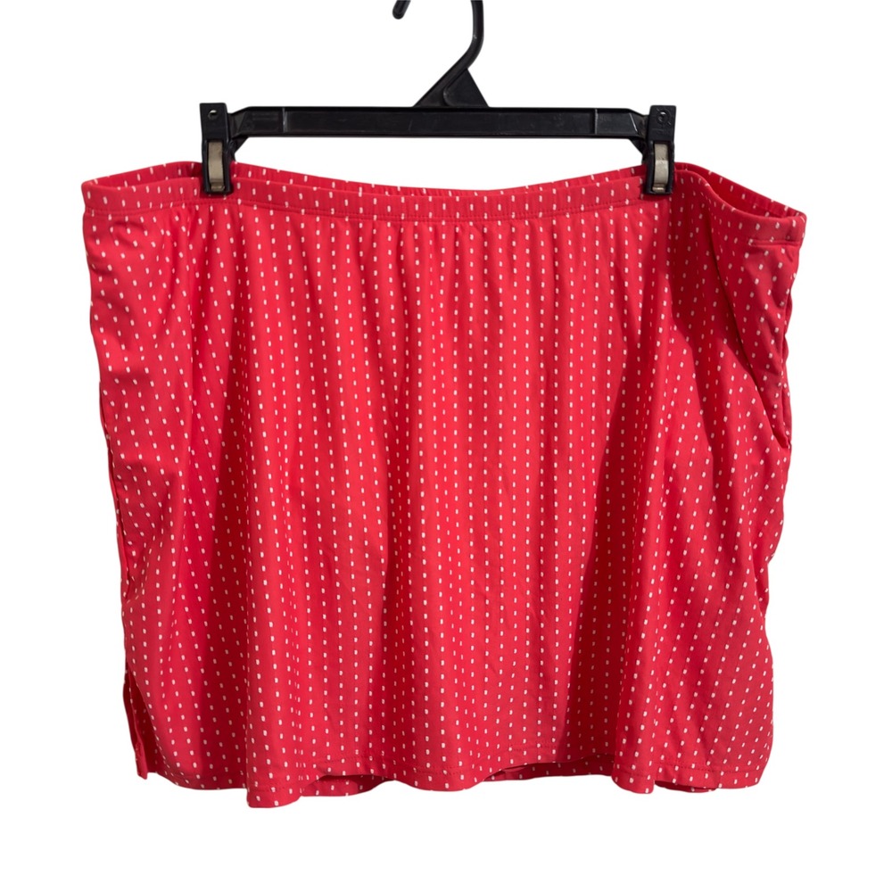 Swim by Cacique Womens Coral White Micro Dot‎ High Waist Swim Skirt Size 20 - Picture 4 of 11